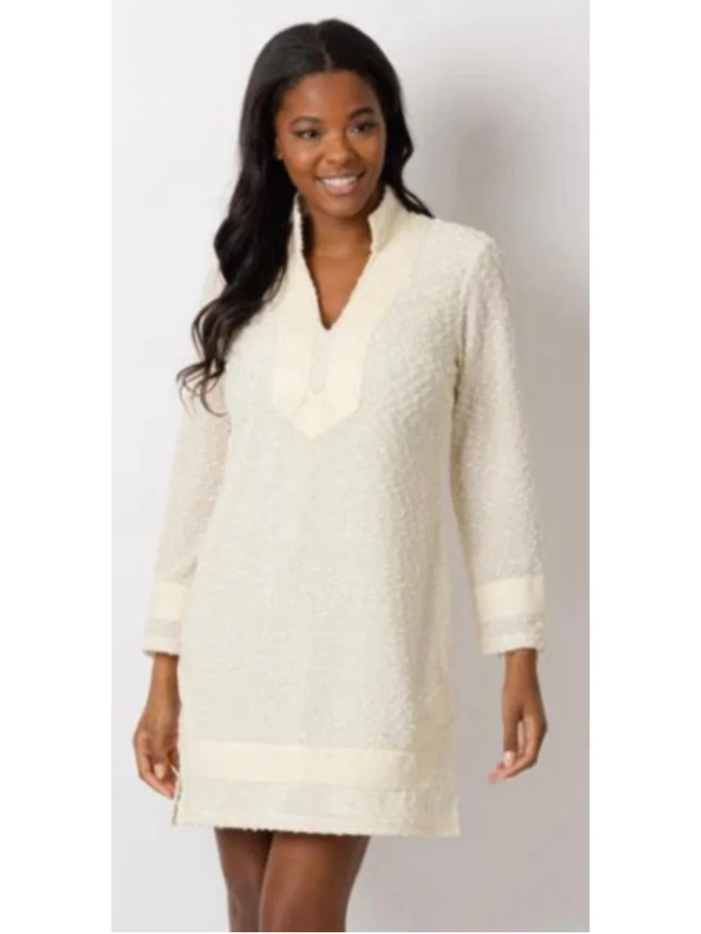 NWT Sail to Sable Off White Long Sleeve Tunic Dress M